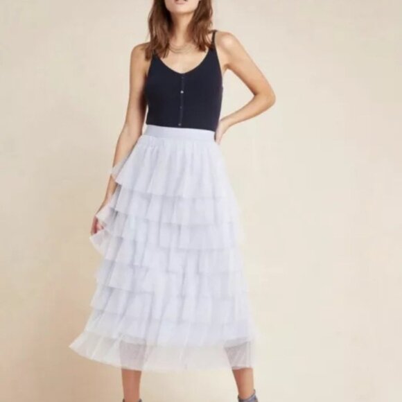 Anthropologie Ashley skirt new medium blue new - Picture 2 of 5